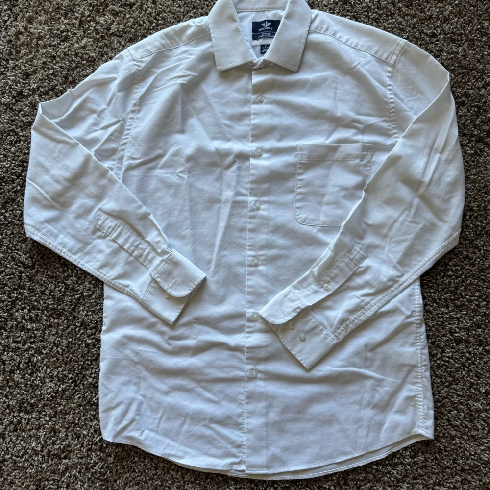 Dockers White Casual Button Down Shirt
